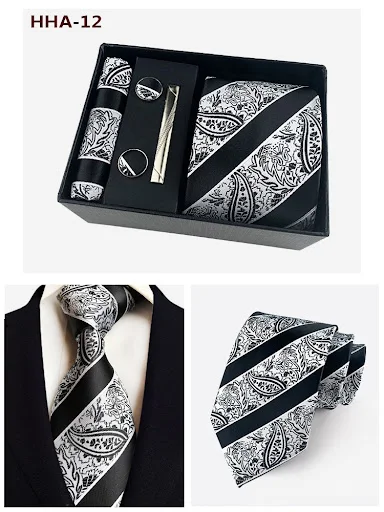 Title 8, Mens Paisley Tie, Pocket Square, Cufflinks and...