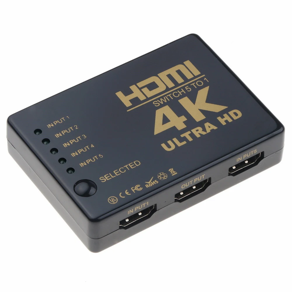 Title 3, HDMI Switch 5 in 1 out connects multiple device...