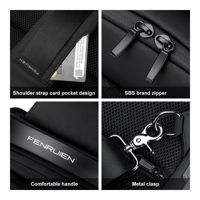 Title 5, Bolsa Crossbody Masculina de Um Ombro Estilo Ur...