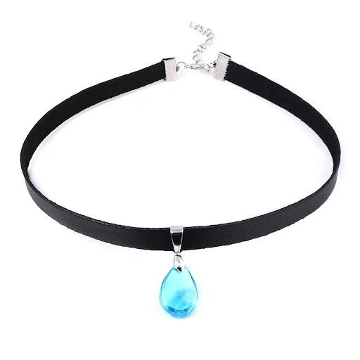 Title 3, Collana con pendente a goccia dacqua azzurro c...