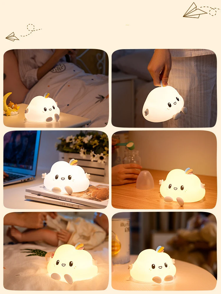 Title 3, Silicone Pat Light LED Night Light with Touch C...
