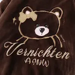Casaco de pelúcia de cordeiro com capuz e orelhas de urso bordadas, adorável e quentinho para crianças, perfeito para o inverno, macio e confortável. — foto 21