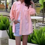 Fashion Personality Solid Color Long Sleeve Loose Cotton-linen Shirt — photo 5