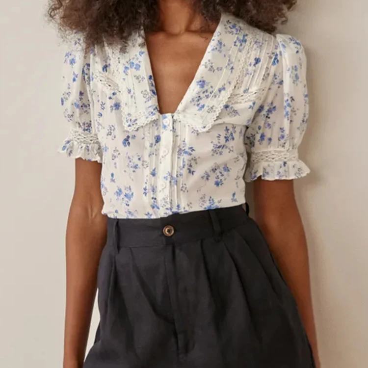 Floral Lace Stitching Coat Lace Single-breasted – A stylish and elegant coat featuring floral lace stitching, perfect fo — photo 5