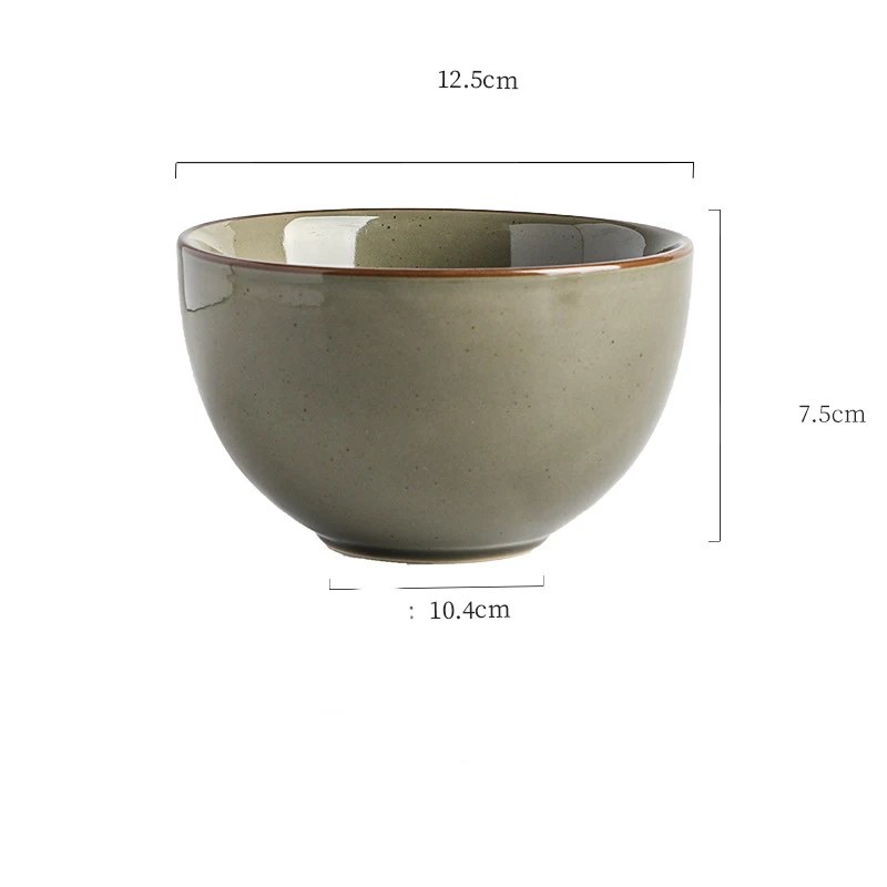 Inky Glaze Vintage Ceramic Rice Bowl Enjoy your meals in this durable and stylish bowl, perfect for rice and other dishe — photo 1