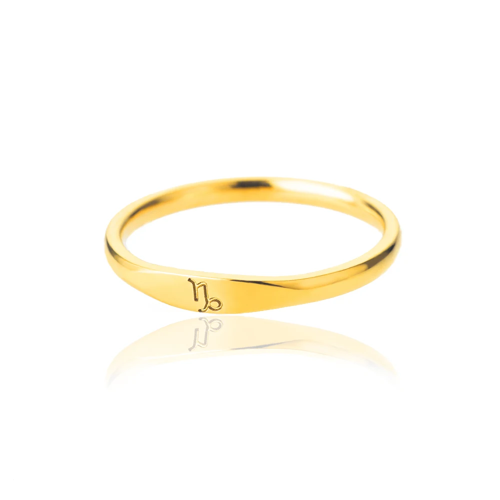 Anel de aço inoxidável com símbolo das doze constelações. Um presente especial e elegante para homens e mulheres, personalize seu estilo. — foto 4