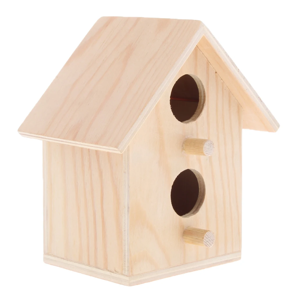 Title 1, Birdhouse - Cage Rough Wood Perch Hut - Wooden ...