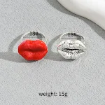 Anel Vintage Feminino Pulseira Simples Hip Hop Lábios Joia Elegante para um Visual Moderno e Despojado, Perfeito para Presentear com Estilo — foto 3