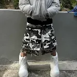 Calças casuais patchwork de duas peças falsas com bordas cruas, um visual descontraído e estiloso para mulheres, perfeitas para o dia a dia. — foto 2