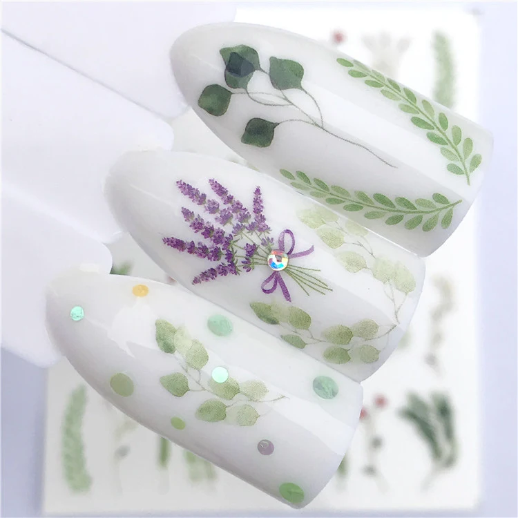 Title 4, Floral butterfly nail stickers, dream catcher n...