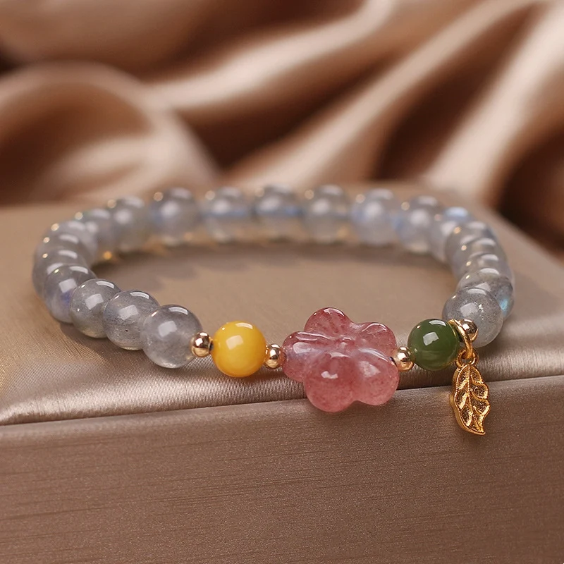 Brazalete de Luna Gris Mujer Joya de Cristal Elegante, Pulsera de Moda para Mujer, Diseño Niche, Atrae Energía Positiva — foto 7