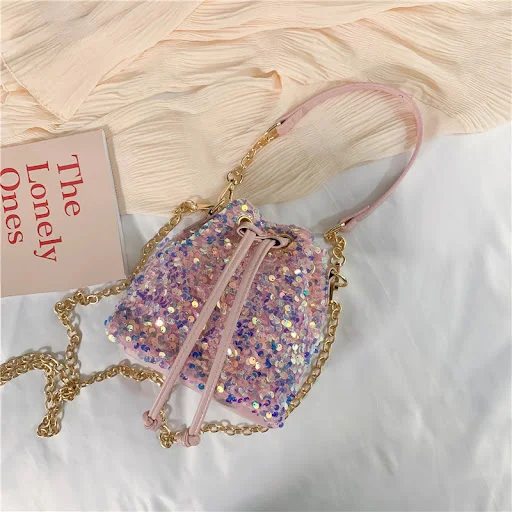 Title 4, Bolsa Mensageiro Feminina Sereia com Lantejoula...