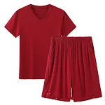Modal Pyjama Heren Zomer Shorts Korte Mouw Ademend Comfortabel Licht Ideaal om te Slapen Relaxen Koel Zacht — foto 9
