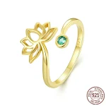 Anel de Lotus Simples em Prata 925 Elegância Natural e Delicadeza Joia Perfeita para Mulheres Design Leve Ideal para Presentear ou Usar Diariamente — foto 5