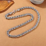 Colar masculino de corda de cânhamo artesanal em prata S925. Design rústico e elegante. Acessório perfeito para homens que buscam estilo e durabilidade. — foto 8