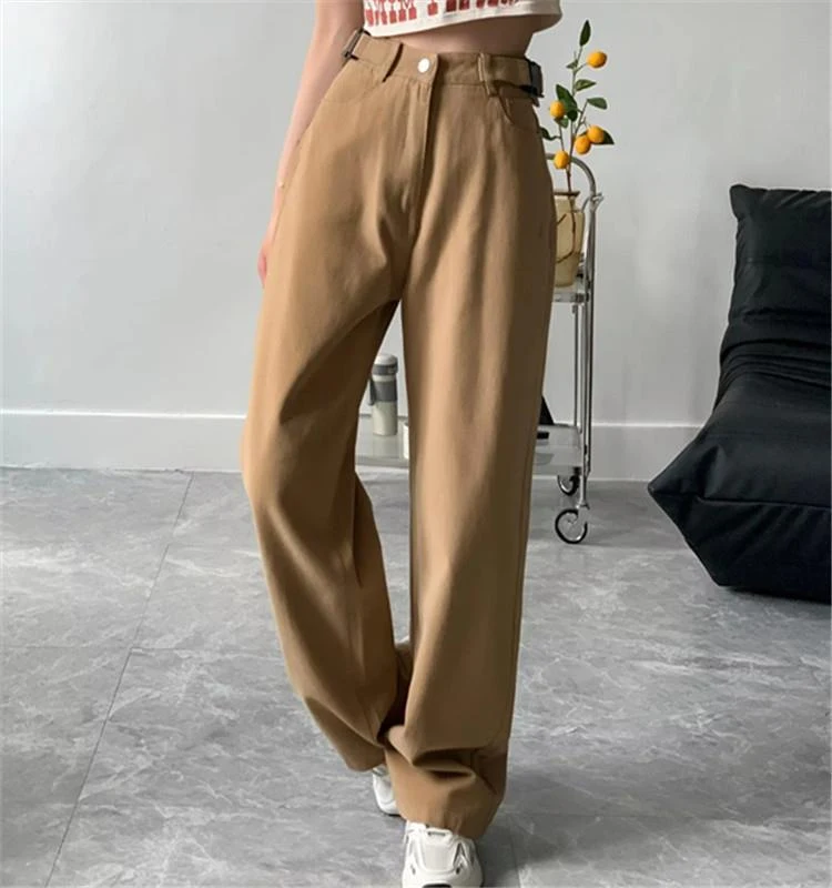 Title 2, Pantalones holgados de mujer con hebilla ajusta...