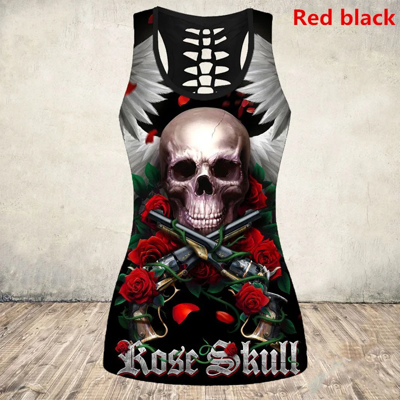 Cross-Border European And American Wish Halloween Skull Digital Printing I-shaped Vest Women's Bottoming Shirt E9J885 — photo 35