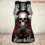Cross-Border European And American Wish Halloween Skull Digital Printing I-shaped Vest Women's Bottoming Shirt E9J885 — photo 35