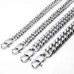 Colar masculino de aço inoxidável com fivela dupla, superfície polida, aço titânio, durável e elegante para uso diário. — foto 3