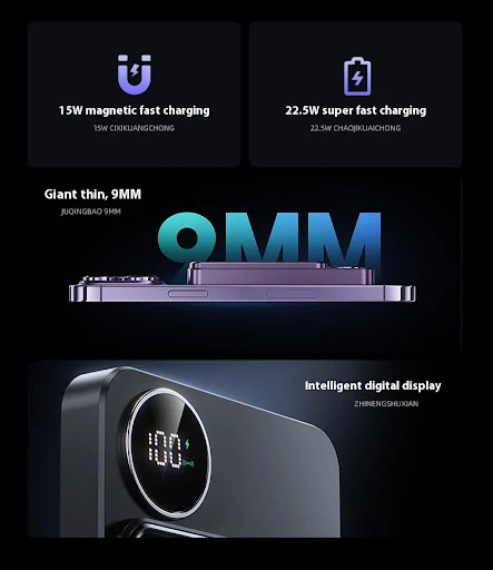 Title 10, Ultradunne magnetische draadloze powerbank voor...
