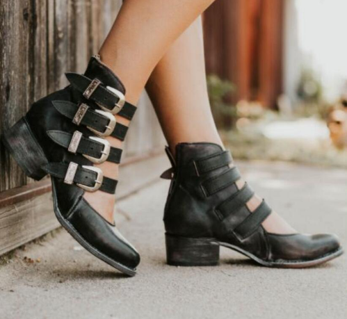 Sapatos de salto alto redondo retrô de tamanho grande, perfeitos para um visual elegante e confortável. Ideal para diversas ocasiões. — foto 9