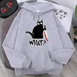 Moletom com capuz "Gato Preto Surpreso" masculino. Conforto, estilo e um toque de mistério para você se destacar com um visual incrível e moderno. — foto 20