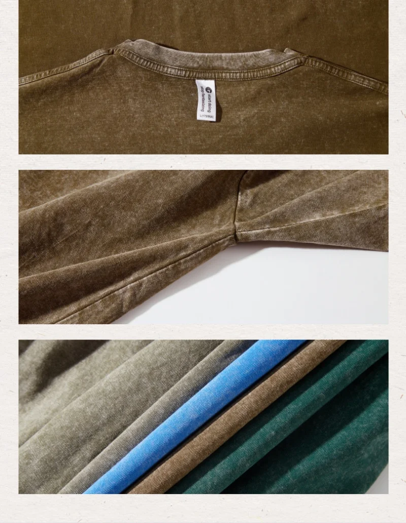 Title 14, Summer Mens 230g Cotton Washed-out Short Sleev...