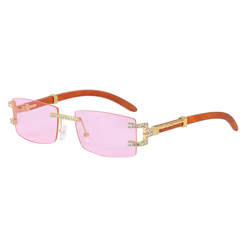 Fashion Frameless Diamond Sunglasses Men's Square Rimmed Glasses. Stylish and protective eyewear for men. Enhance your v — photo 6