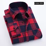 Camisa masculina casual de manga longa com estampa xadrez escovada, confortável e estilosa, perfeita para uso diário e momentos de lazer. — foto 5