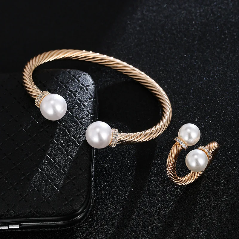 Conjunto de anel e pulseira feminino ajustável, abertura simples e design moderno. Tamanho regulável e fácil de usar, acessório fashion. — foto 2