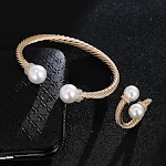 Conjunto de anel e pulseira feminino ajustável, abertura simples e design moderno. Tamanho regulável e fácil de usar, acessório fashion. — foto 2