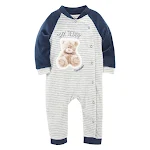 Macacão de bebê com desenhos animados para conforto e diversão. Tecido macio e respirável, fácil de vestir. Ideal para recém-nascidos e bebês. — foto 1