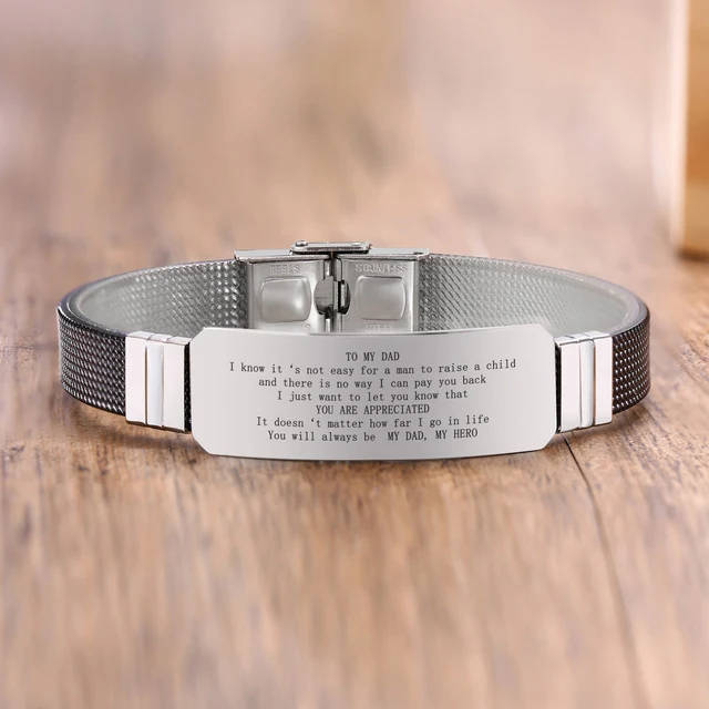 Pulseira Vnox BEST DAD para homens, 15mm personalizável em aço inoxidável — Presente perfeito e duradouro. — foto 1