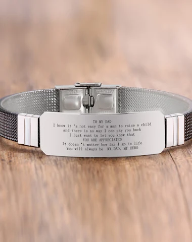 Vnox BEST DAD Bracelets For Men, 15mm Customize Stainless Steel — A Perfect Personalized Gift for Dad.