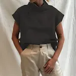 Camisa casual holgada de algodón con botones y color sólido. Disfruta de comodidad y estilo informal. Perfecta para el día a día y versátil. — foto 2
