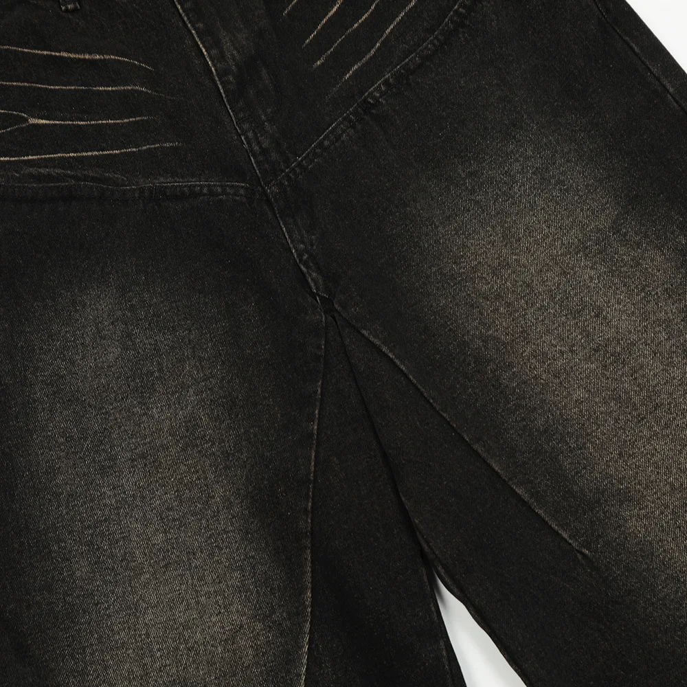 Retro Washing Gradient Worn Jeans Heren. Comfortabele vintage denim broek. Perfect voor dagelijks gebruik. Stijlvolle jeans voor heren. — foto 18