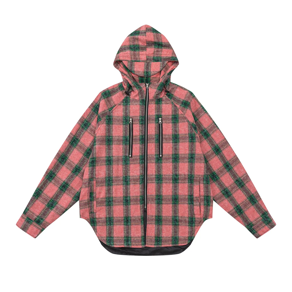 Title 2, European And American Style Plaid Long Sleeve H...