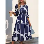 Women's Long-sleeved Printed Dress A- Line Skirt — photo 6