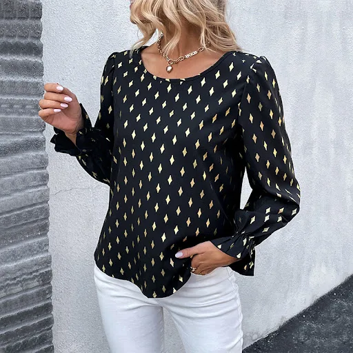 Title 7, Womens Commuter Bronzing Long-Sleeved Shirt Su...
