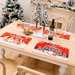 Christmas Decorations Cartoon Old Man Table Mat, Creative Printed Placemat for festive holiday table settings — photo 3
