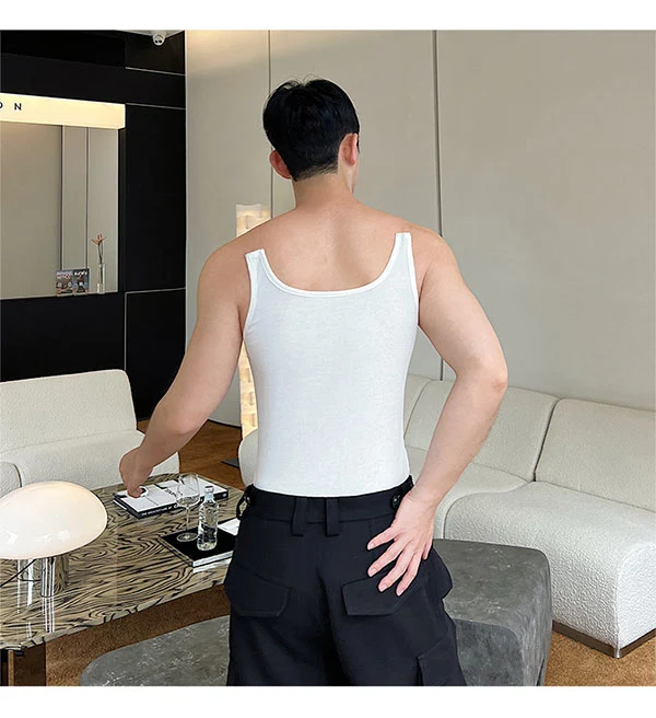 Men's Summer Cut-off Invisible Shoulder Strap Vest, offering comfort and freedom, perfect for warm weather, and a sleek, — photo 3