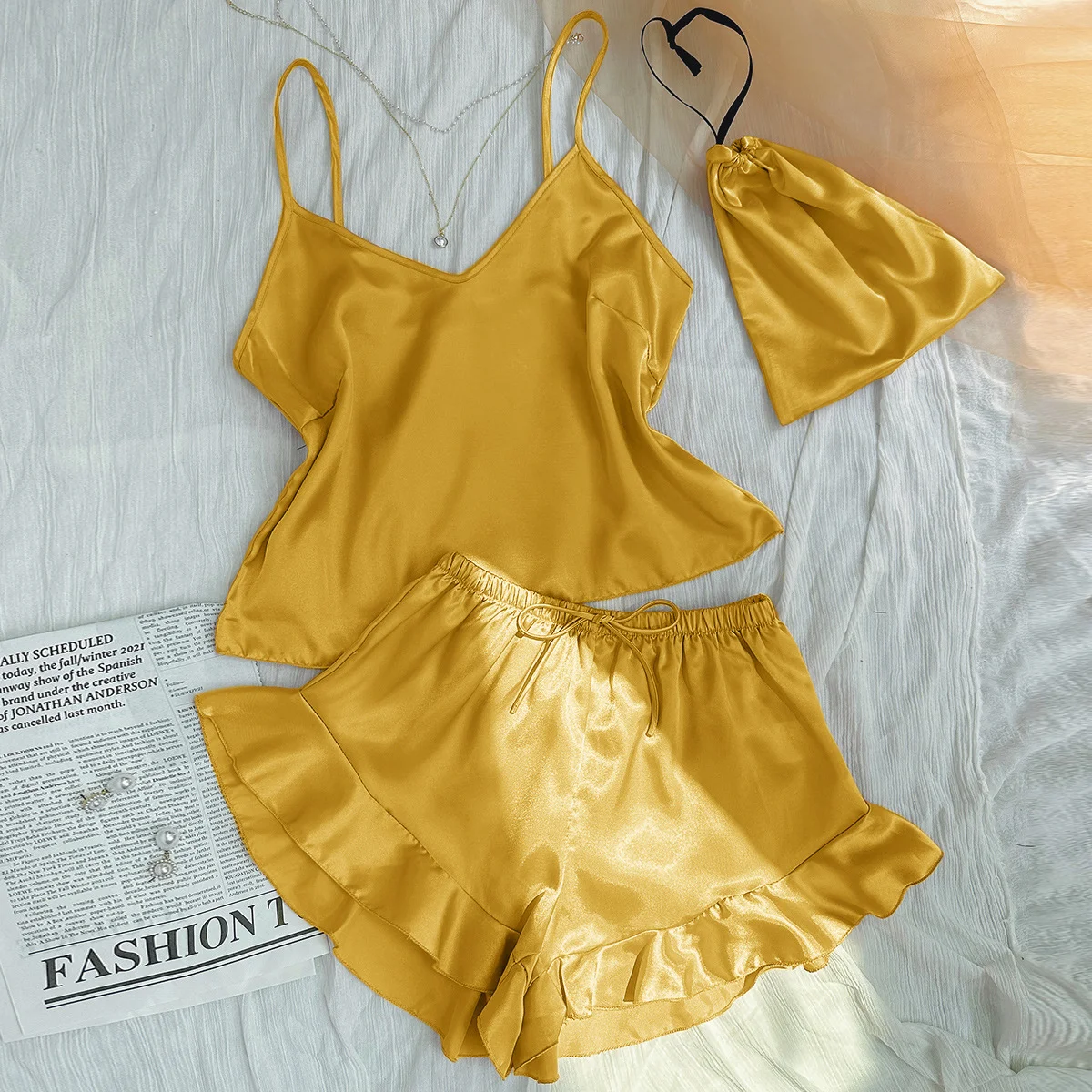 Title 2, Three-piece thin ladies homewear nightdress fo...