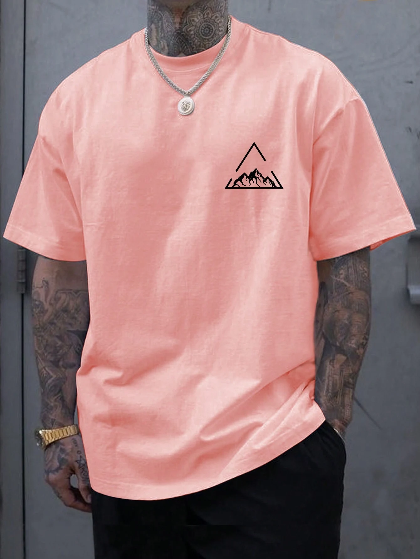 Camiseta Masculina Casual Solta Gola Redonda com Estampa Digital 3D Manga Curta, Conforto e Modernidade para o Dia a Dia — foto 4