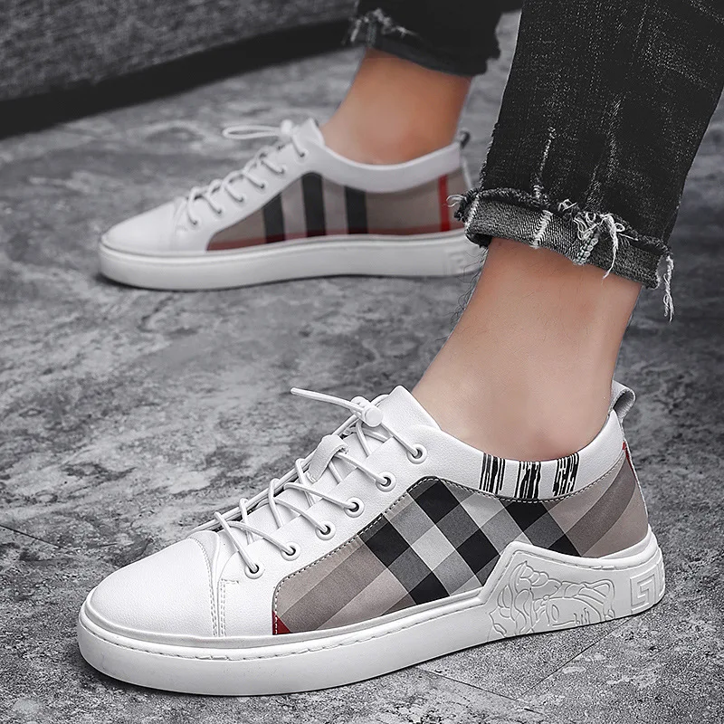 Title 6, Breathable Check Cloth Board Shoes Youth Casual...
