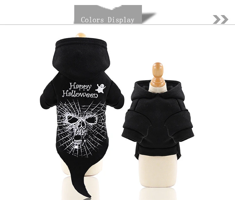Halloween-kostuum voor huisdieren, grappig zwart schedel make-up, horror, kat accessoires, verkleedkostuum — foto 4