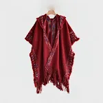Loose Fringe Wine Red