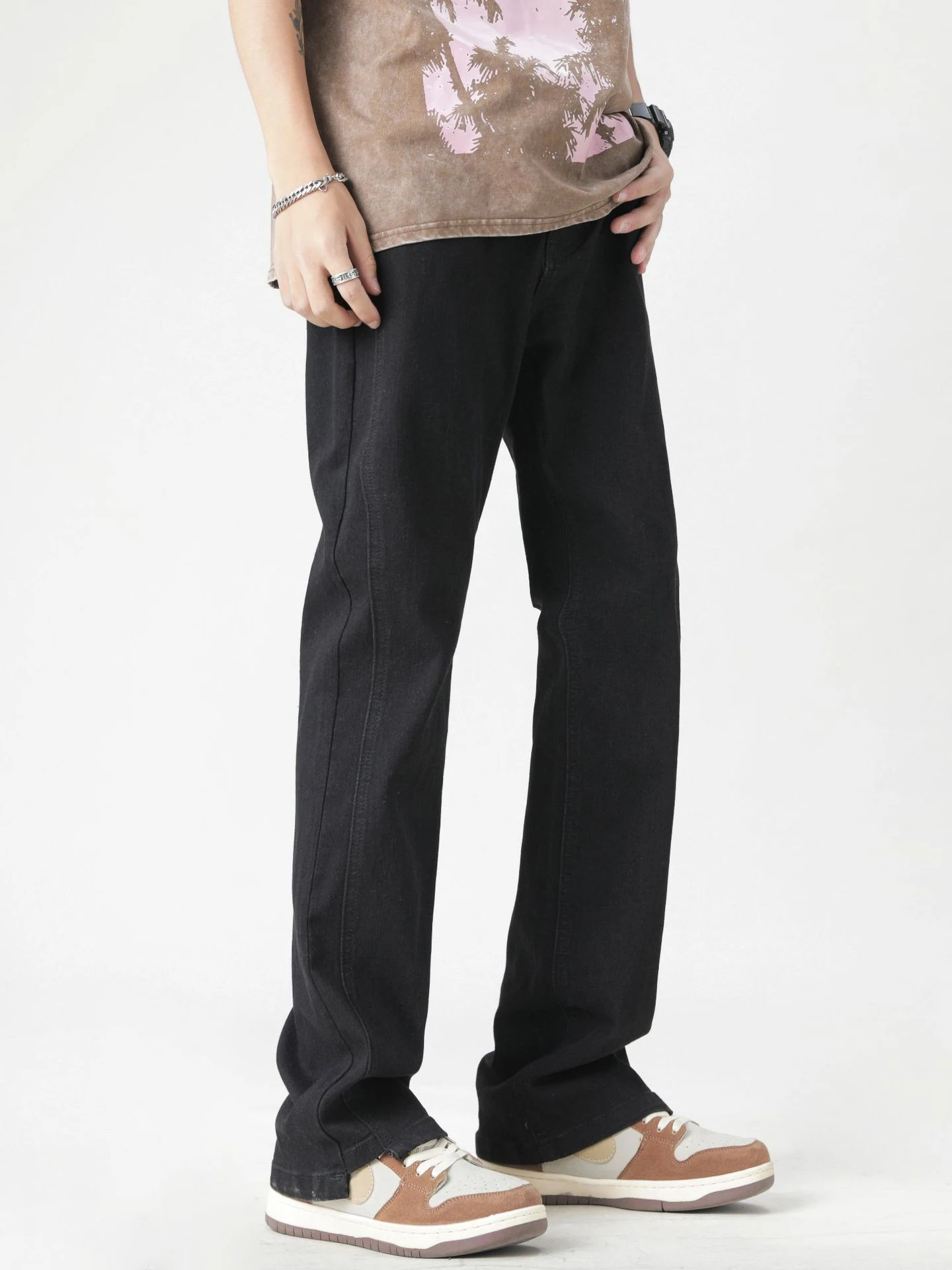 Title 4, Fashion Personalized Washed Yellow Jeans Men. E...