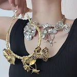 Colar com pingente de flor eterna de videira de metal. Joia exclusiva, um presente memorável. Leve a beleza da natureza para sempre com você. — foto 7