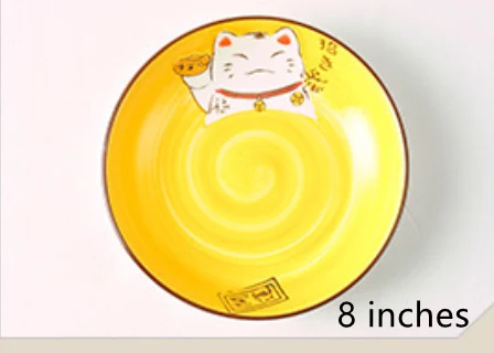 Title 3, Japanese Style Cartoon Lucky Cat Ceramic Bowl. ...