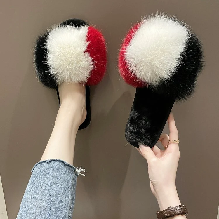 Nuevas Zapatillas de Casa para Mujer Invierno Cálidas Suaves y Peludas para Interiores Zapatos Planos de Piel Sintética para Damas Zapatillas Blandas — foto 5